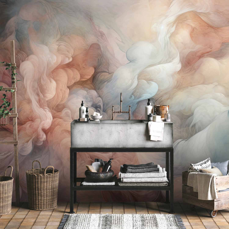 Photo Wallpaper Pastel Smoke - Fluffy Cloud in Shades of Pink and Blue 150662 additionalImage 8