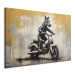 Canvas Zebra on a Motorcycle - Banksy-Inspired Graffiti 151762 additionalThumb 2