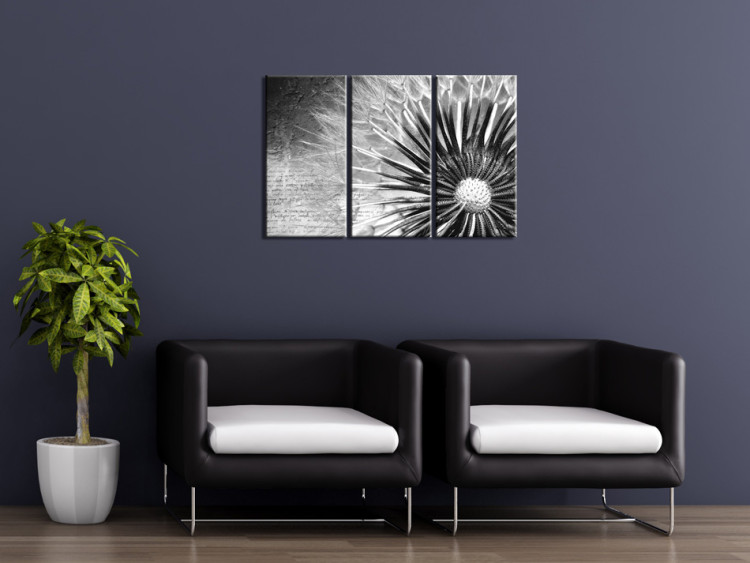 Canvas Print Dandelion (black and white) 50462 additionalImage 3