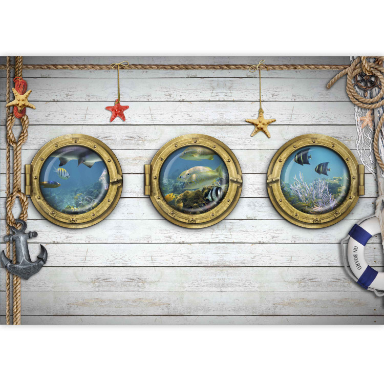 Wall Mural View of the Underwater World - Illusion of a view from a submarine through windows 61262 additionalImage 3