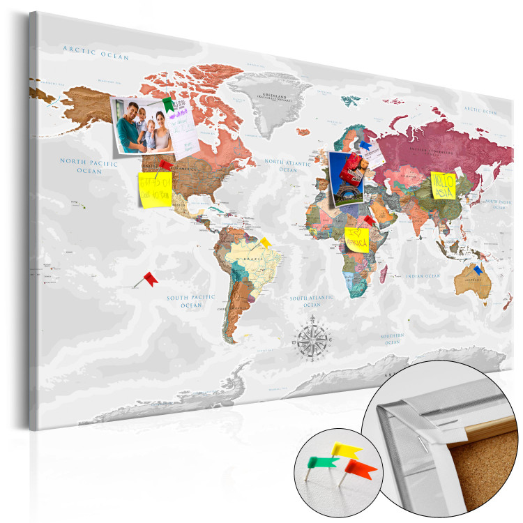 Decorative Pinboard Travel Around the World [Cork Map] 97362