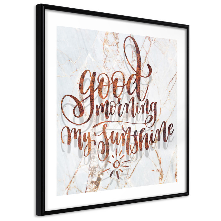 Poster Good morning my sunshine (Square) - Rusty text on a marble background 114372 additionalImage 11
