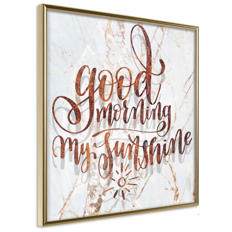 Poster Good morning my sunshine (Square) - Rusty text on a marble background 114372 additionalImage 9