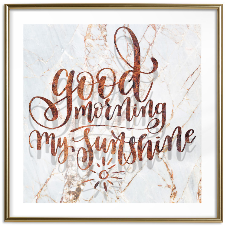 Poster Good morning my sunshine (Square) - Rusty text on a marble background 114372 additionalImage 12