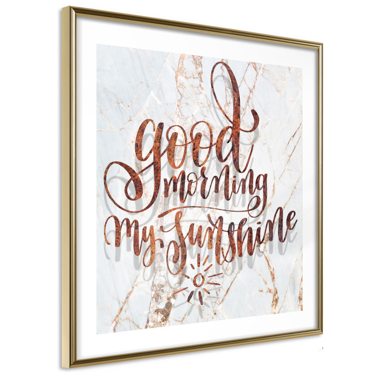 Poster Good morning my sunshine (Square) - Rusty text on a marble background 114372 additionalImage 10