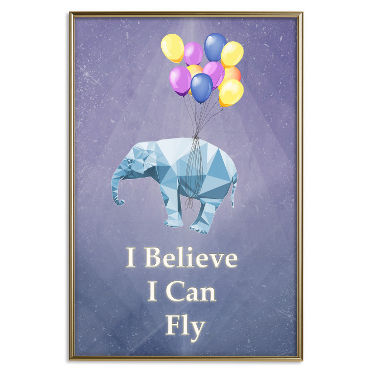 Poster Flying Elephant - composition with an animal and English texts 114572 additionalImage 26