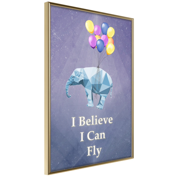 Poster Flying Elephant - composition with an animal and English texts 114572 additionalImage 14
