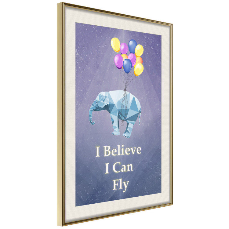 Poster Flying Elephant - composition with an animal and English texts 114572 additionalImage 2