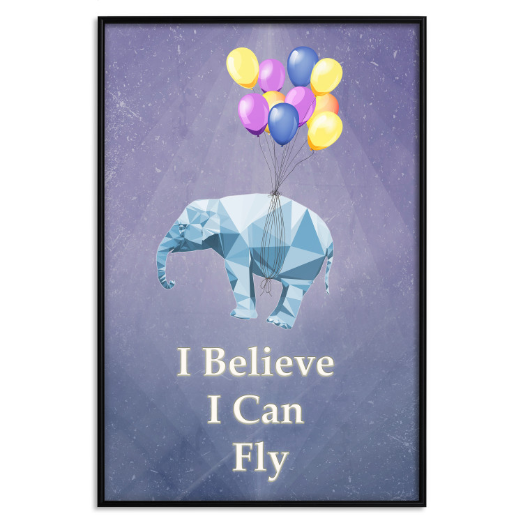 Poster Flying Elephant - composition with an animal and English texts 114572 additionalImage 27