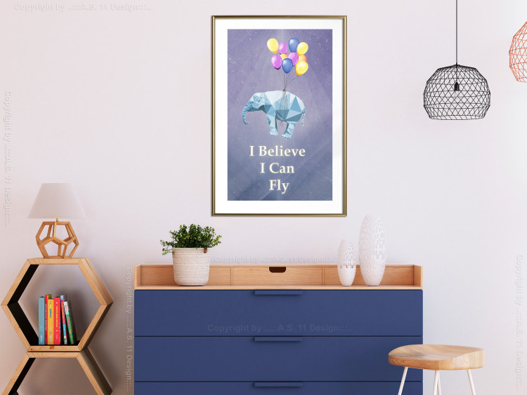 Poster Flying Elephant - composition with an animal and English texts 114572 additionalImage 15