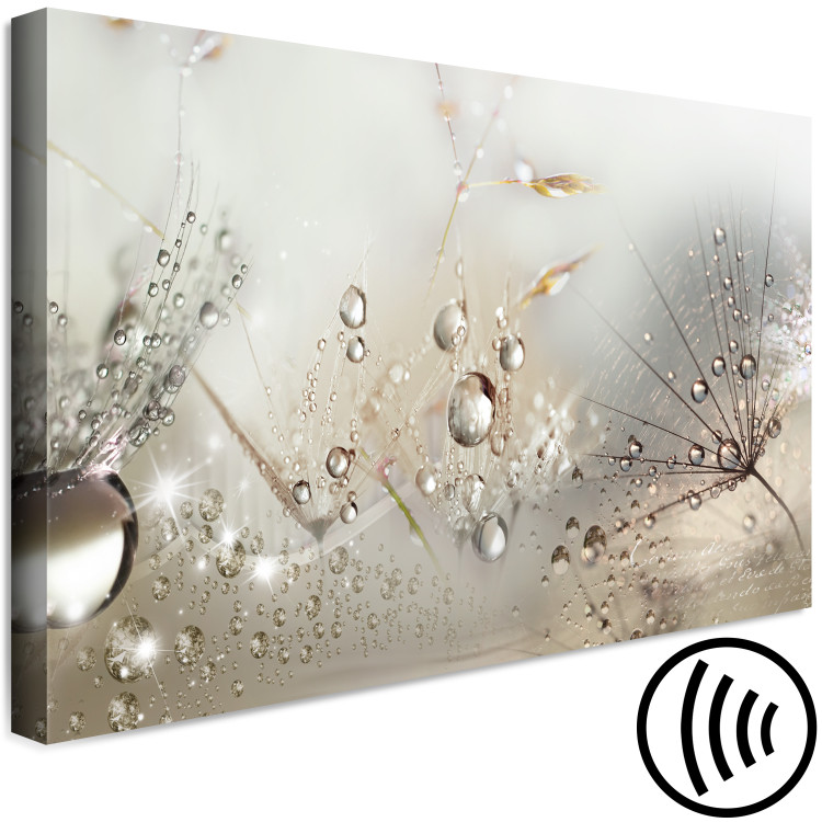 Canvas Art Print Summer in Beige Shades (1-part) - Drops of Nature on a Dandelion 114972 additionalImage 6