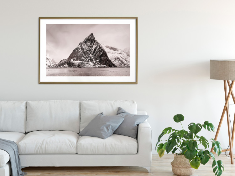 Poster Lofoten - landscape of a high mountain on a solitary island in the middle of winter 115172 additionalImage 13