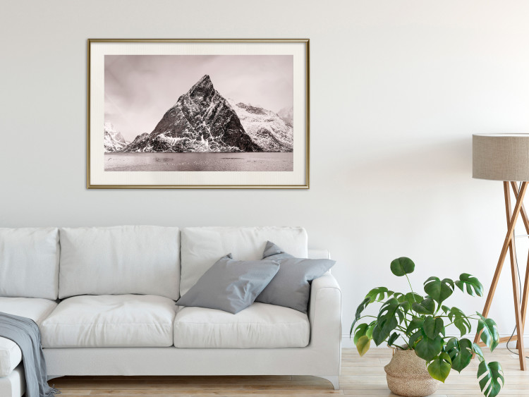 Poster Lofoten - landscape of a high mountain on a solitary island in the middle of winter 115172 additionalImage 21