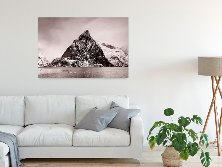 Poster Lofoten - landscape of a high mountain on a solitary island in the middle of winter 115172 additionalImage 17