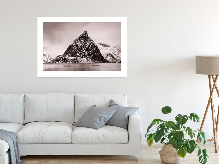 Poster Lofoten - landscape of a high mountain on a solitary island in the middle of winter 115172 additionalImage 4