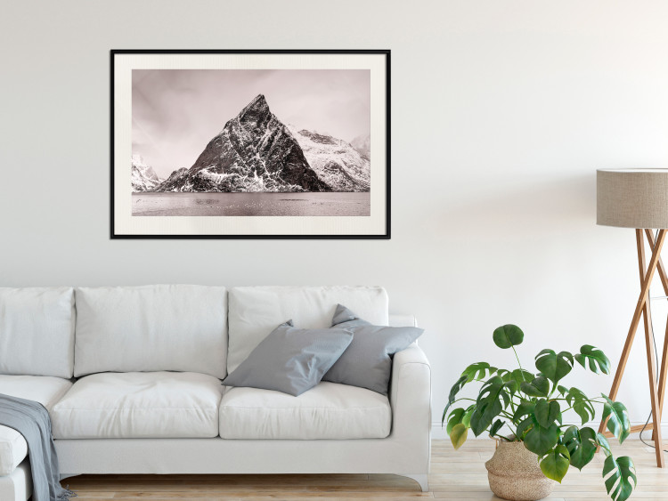 Poster Lofoten - landscape of a high mountain on a solitary island in the middle of winter 115172 additionalImage 22