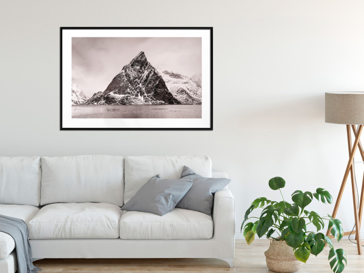 Poster Lofoten - landscape of a high mountain on a solitary island in the middle of winter 115172 additionalImage 6