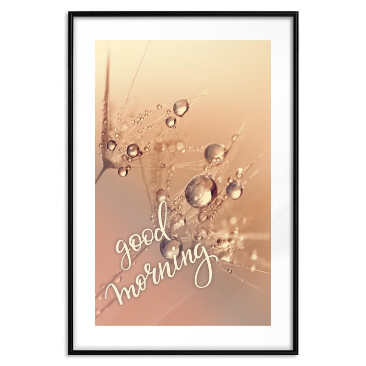 Wall Poster Good morning - water drops on dandelions and warm-colored background 116372 additionalImage 17