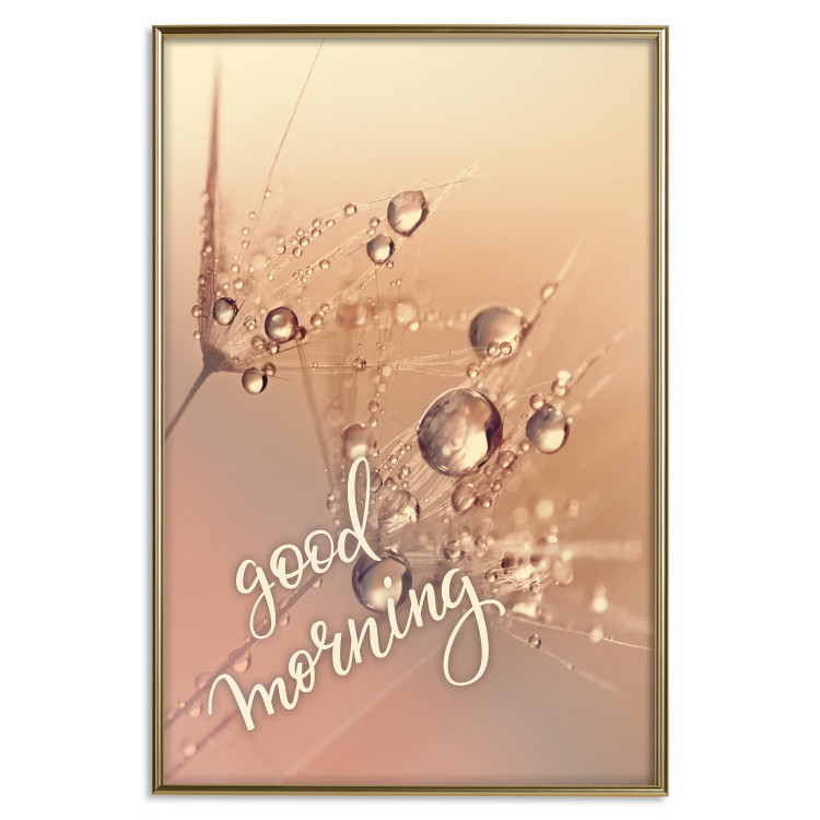 Wall Poster Good morning - water drops on dandelions and warm-colored background 116372 additionalImage 16
