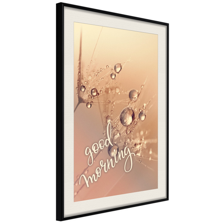 Wall Poster Good morning - water drops on dandelions and warm-colored background 116372 additionalImage 3