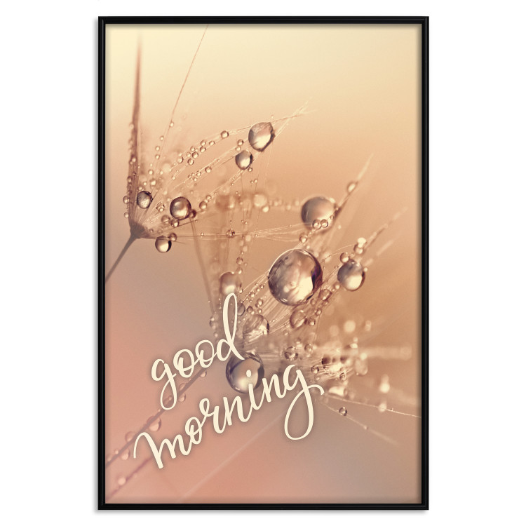 Wall Poster Good morning - water drops on dandelions and warm-colored background 116372 additionalImage 24