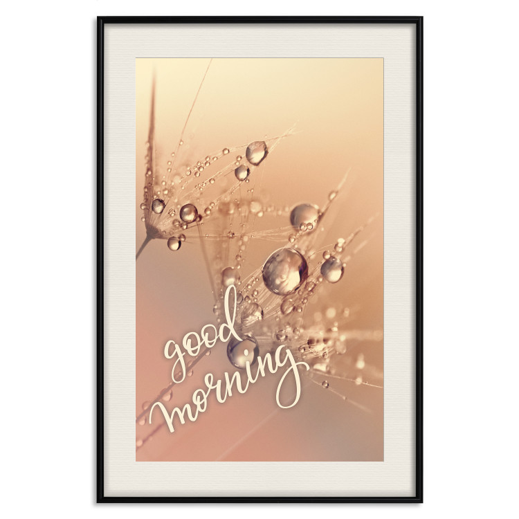 Wall Poster Good morning - water drops on dandelions and warm-colored background 116372 additionalImage 18