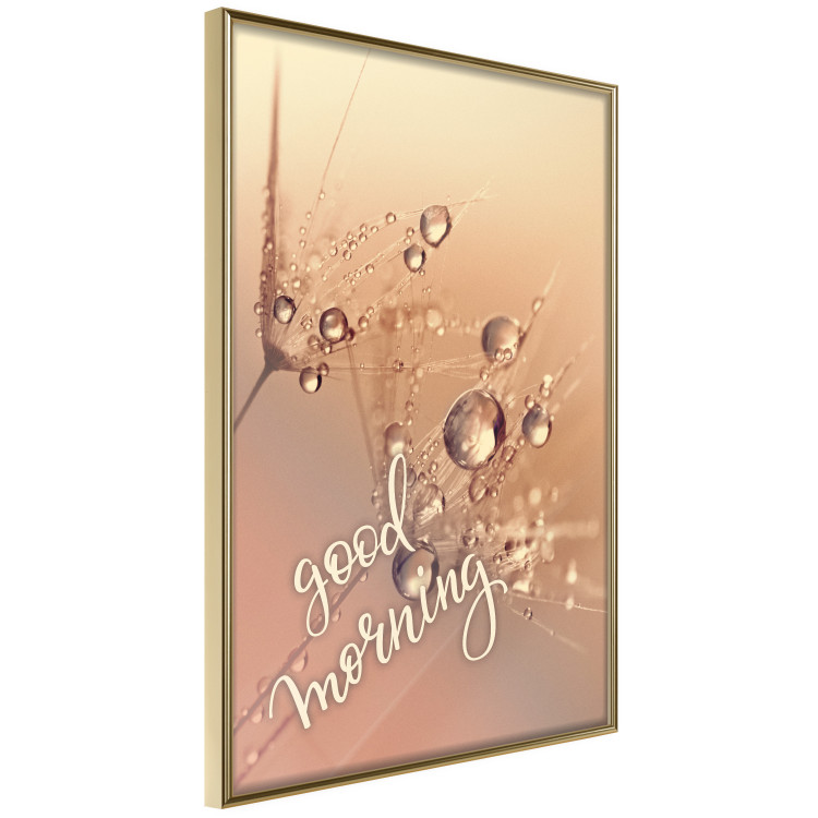 Wall Poster Good morning - water drops on dandelions and warm-colored background 116372 additionalImage 12