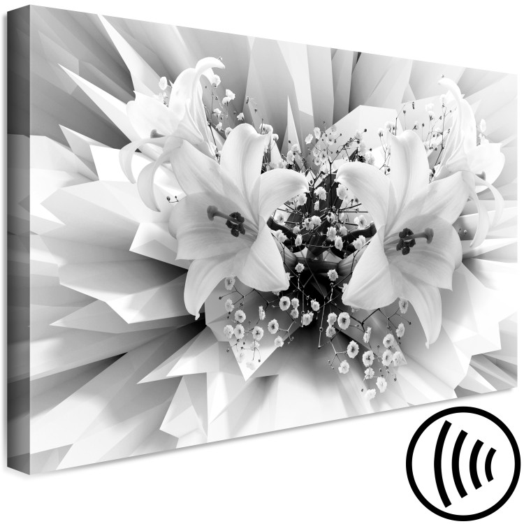 Canvas Print Abstract Lily Bouquet (1-part) - Black and White Flower Shade 117172 additionalImage 6