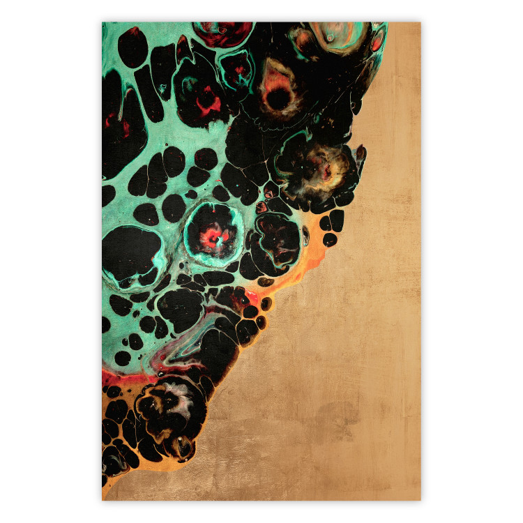 Poster Mineral Structure - colorful unconventional abstraction on a brown background 118172