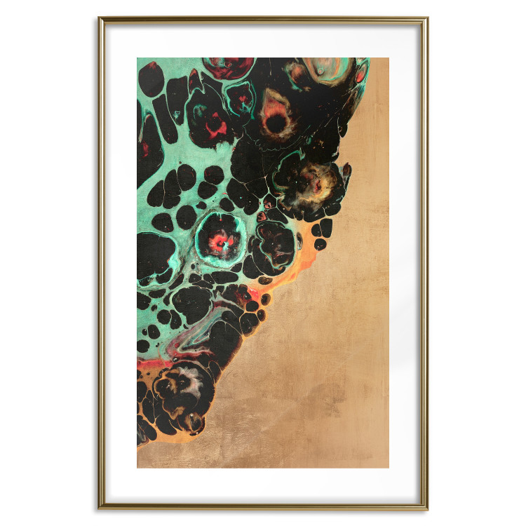 Poster Mineral Structure - colorful unconventional abstraction on a brown background 118172 additionalImage 14