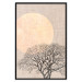 Poster Morning Full Moon - tree and yellow moon on fabric texture 123772 additionalThumb 18