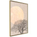 Poster Morning Full Moon - tree and yellow moon on fabric texture 123772 additionalThumb 12