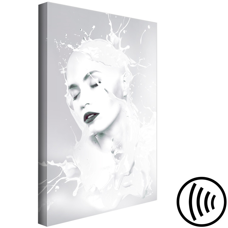Canvas Print Woman bathed in milk - an abstract composition on grey background 124472 additionalImage 6