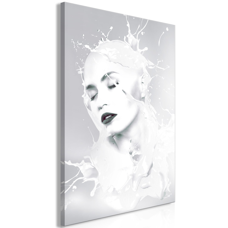 Canvas Print Woman bathed in milk - an abstract composition on grey background 124472 additionalImage 2