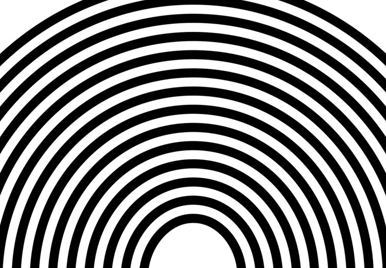 Poster Sonata - abstract black lines with an illusion creating waves on a white background 125672 additionalImage 9