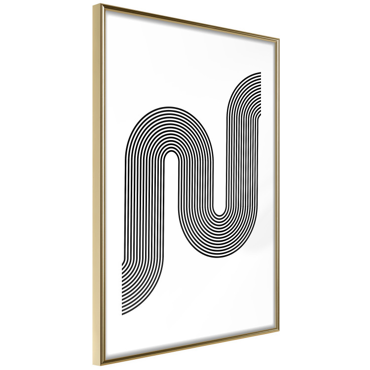 Poster Sonata - abstract black lines with an illusion creating waves on a white background 125672 additionalImage 8