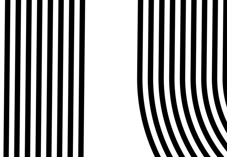 Poster Sonata - abstract black lines with an illusion creating waves on a white background 125672 additionalImage 8