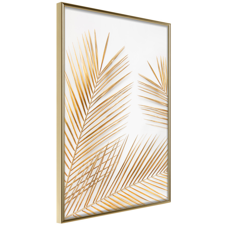 Wall Poster Golden Palms - tropical golden leaves on a contrasting white background 125872 additionalImage 14