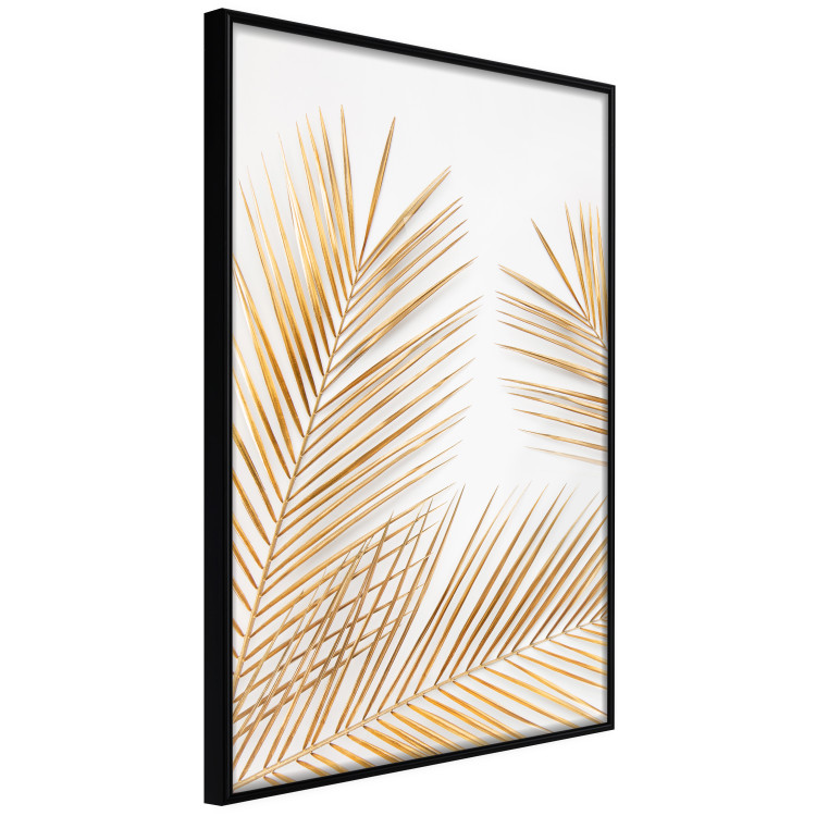 Wall Poster Golden Palms - tropical golden leaves on a contrasting white background 125872 additionalImage 10