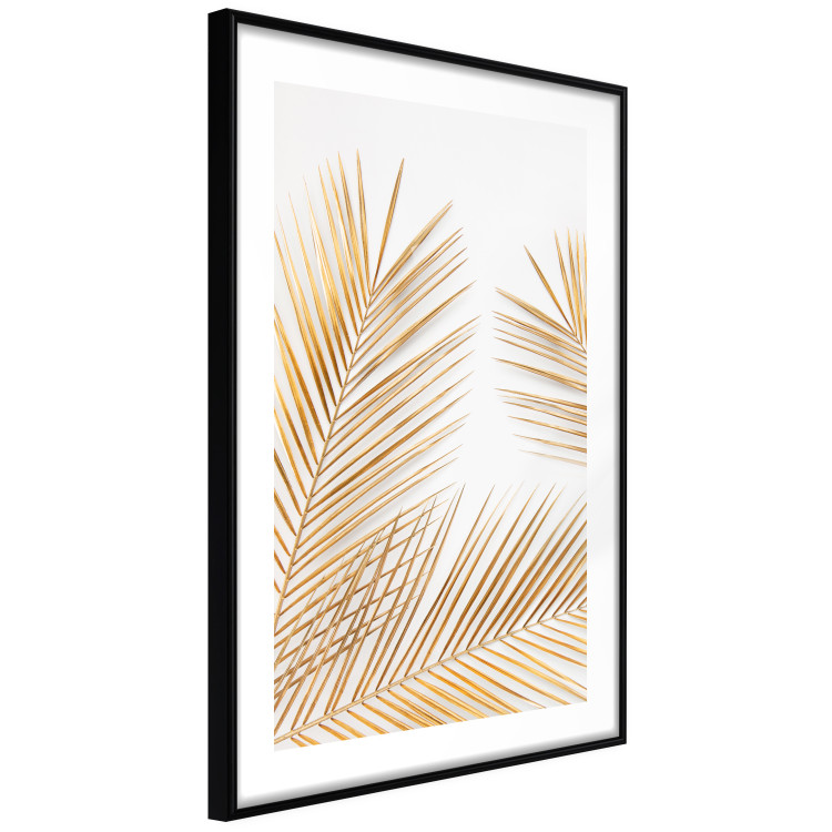 Wall Poster Golden Palms - tropical golden leaves on a contrasting white background 125872 additionalImage 13