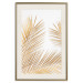 Wall Poster Golden Palms - tropical golden leaves on a contrasting white background 125872 additionalThumb 19
