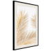 Wall Poster Golden Palms - tropical golden leaves on a contrasting white background 125872 additionalThumb 3