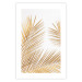 Wall Poster Golden Palms - tropical golden leaves on a contrasting white background 125872 additionalThumb 25