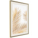 Wall Poster Golden Palms - tropical golden leaves on a contrasting white background 125872 additionalThumb 2