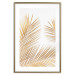 Wall Poster Golden Palms - tropical golden leaves on a contrasting white background 125872 additionalThumb 16