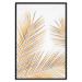Wall Poster Golden Palms - tropical golden leaves on a contrasting white background 125872 additionalThumb 18