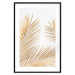 Wall Poster Golden Palms - tropical golden leaves on a contrasting white background 125872 additionalThumb 17