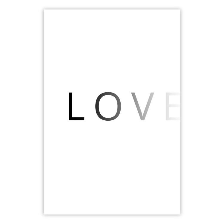 Poster Loading Love - fading black English text on white background 127872