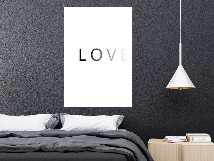 Poster Loading Love - fading black English text on white background 127872 additionalImage 6