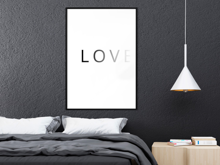 Poster Loading Love - fading black English text on white background 127872 additionalImage 18